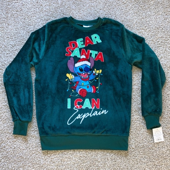 NWT Disney Lilo & Stitch “Dear Santa” Holiday Sweater XS - Picture 2 of 6